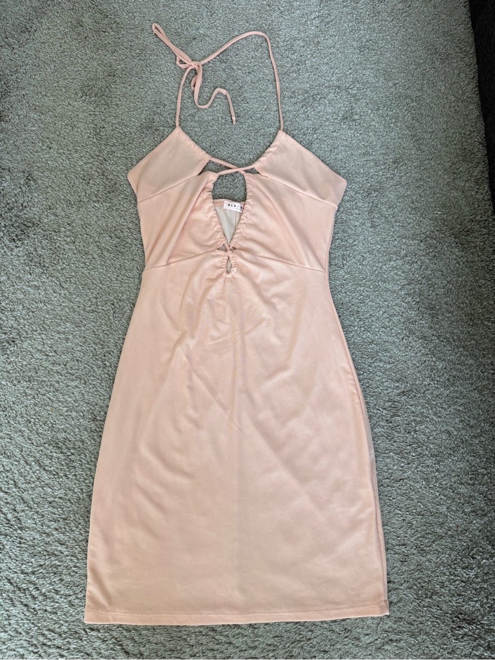 Pink Halter Tie-Front Mini Dress